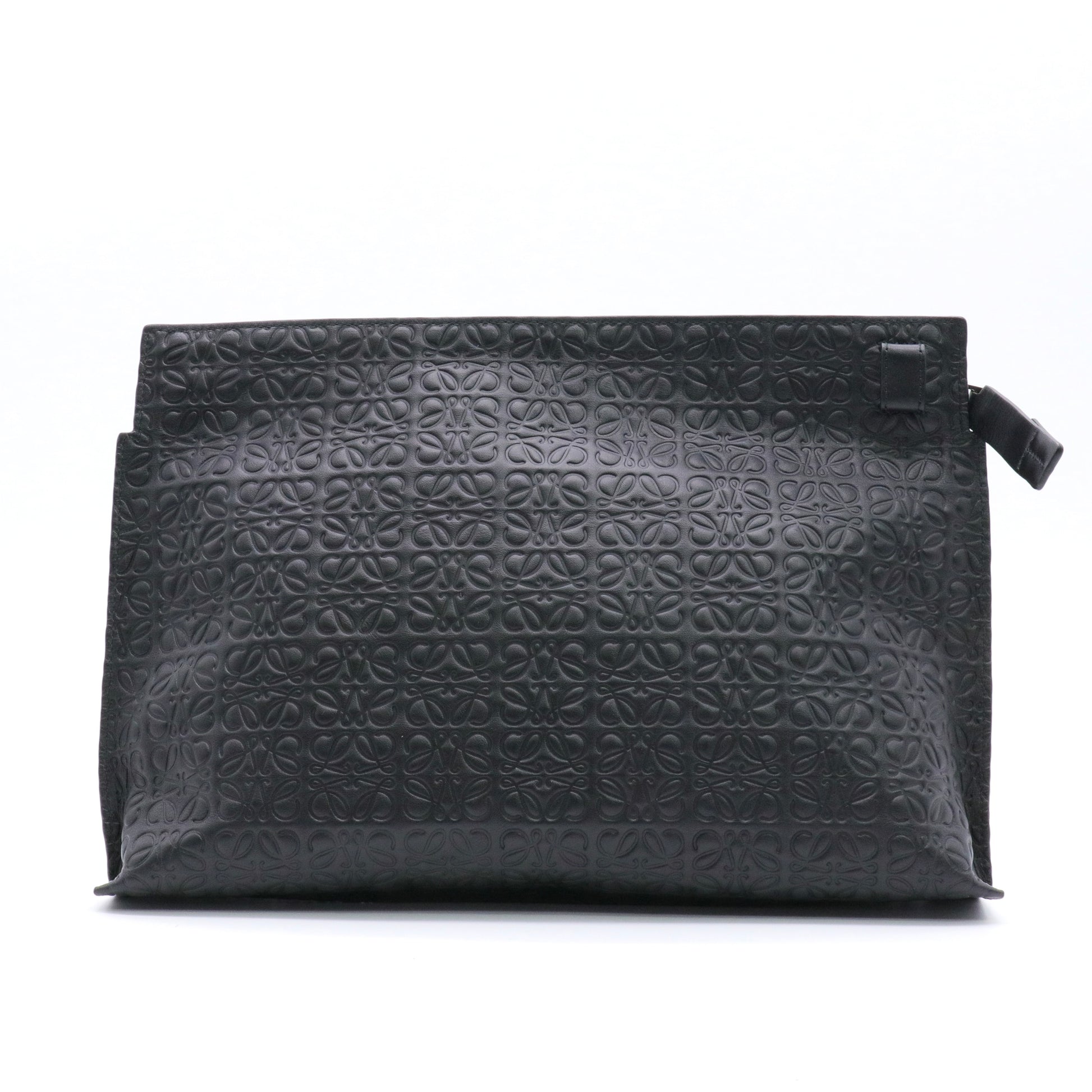 Calfskin Embossed Repeat T Pouch Black twins