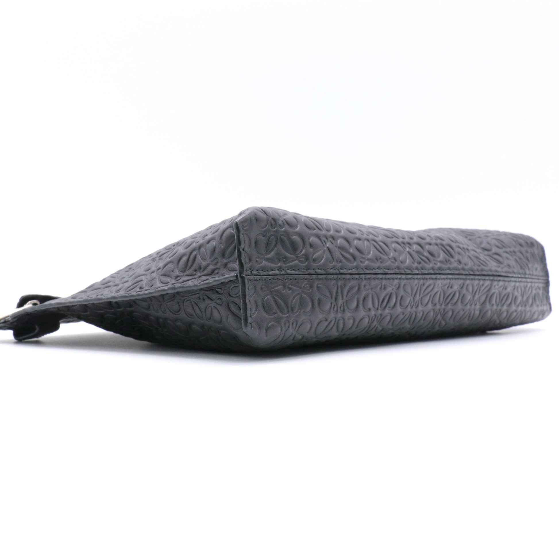 Calfskin Embossed Repeat T Pouch Black twins