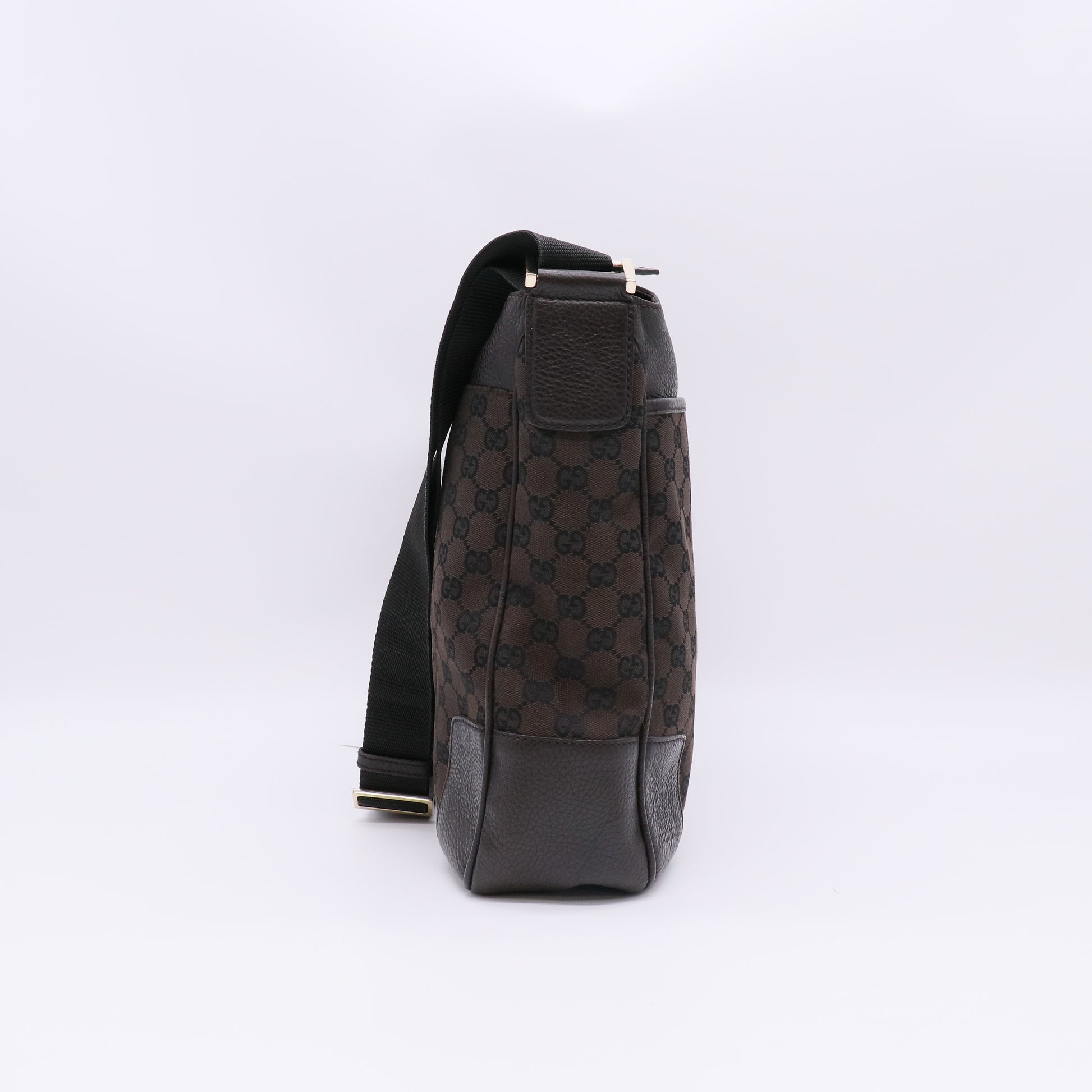 GG Monogram Canvas Leather Messenger Bag B23064