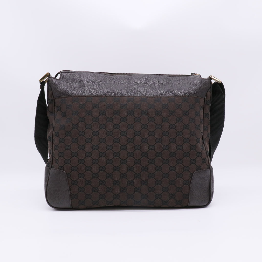 GG Monogram Canvas Leather Messenger Bag B23064