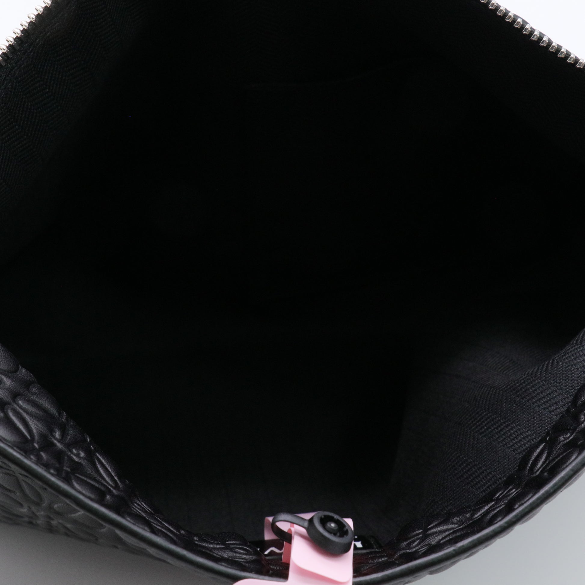 Calfskin Embossed Repeat T Pouch Black twins