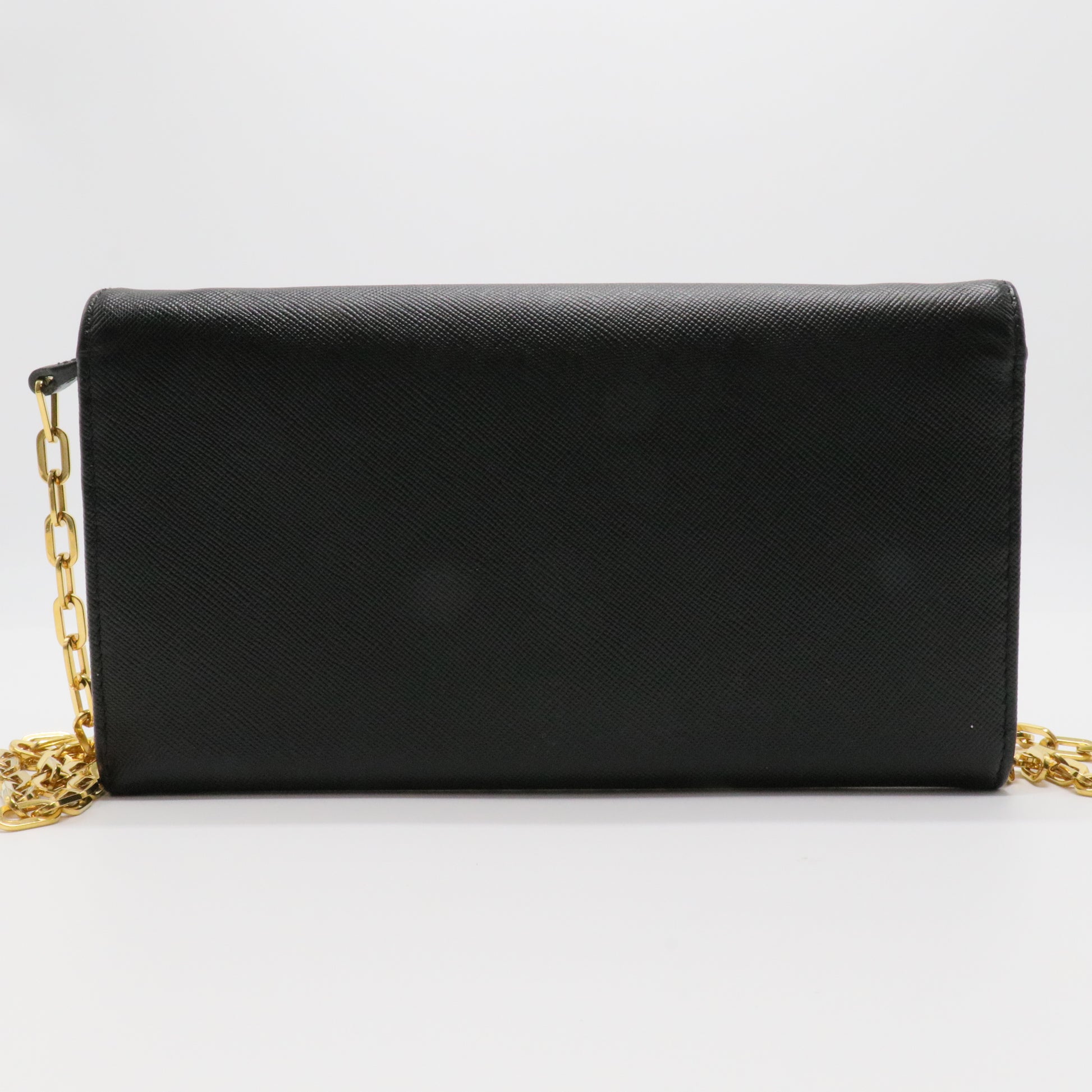 Saffiano Chain Wallet Black