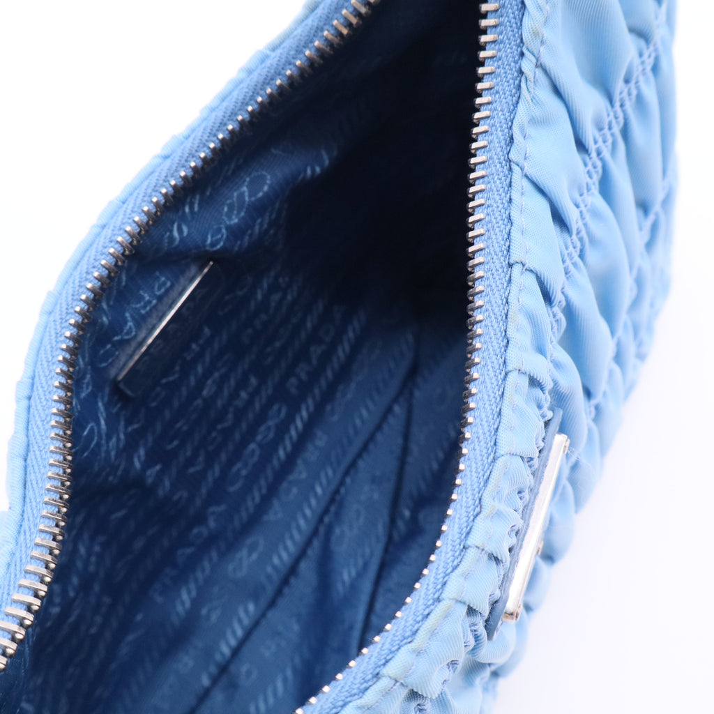 Prada Tessuto Nylon Gaufre Shoulder Bag Light BlueLDJ2665 twins