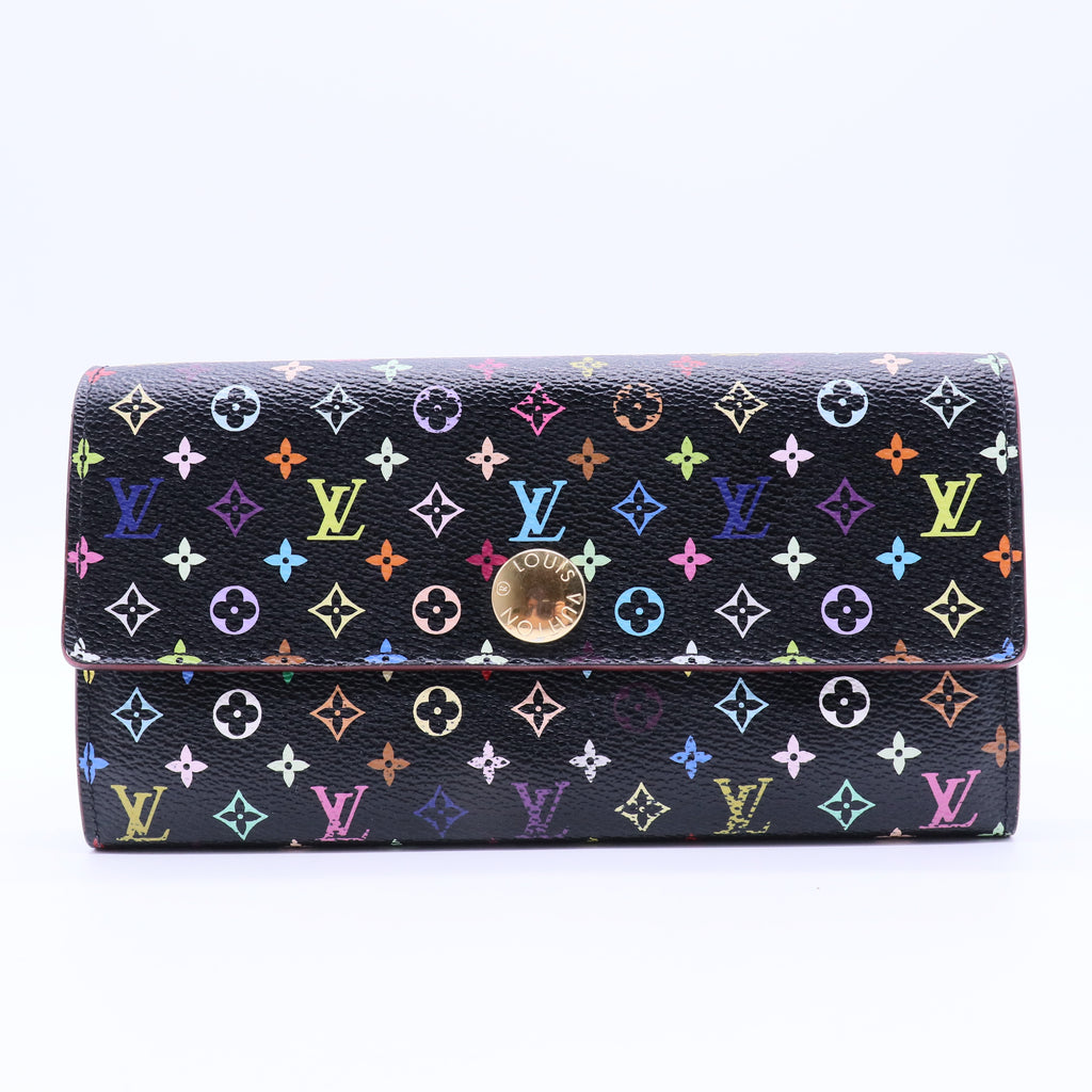 Black Multicolor Monogram Sarah Wallet