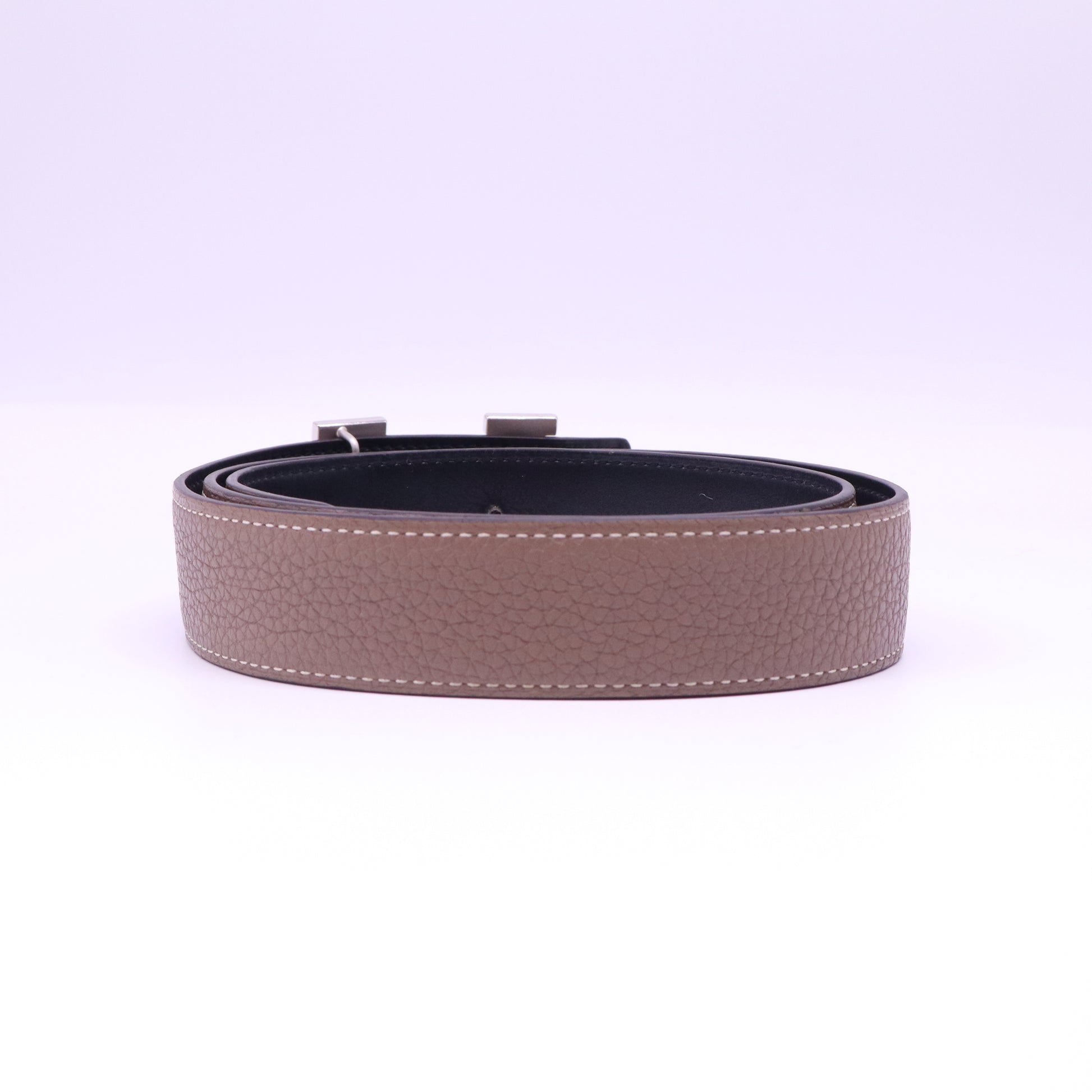 Hermes Togo Black Box Reversible H Belt W21006