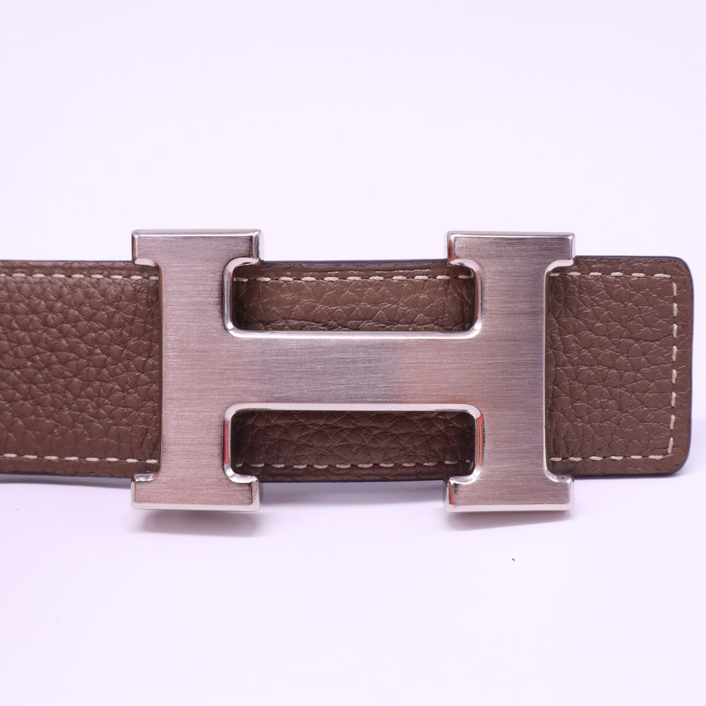 Hermes Togo Black Box Reversible H Belt W21006