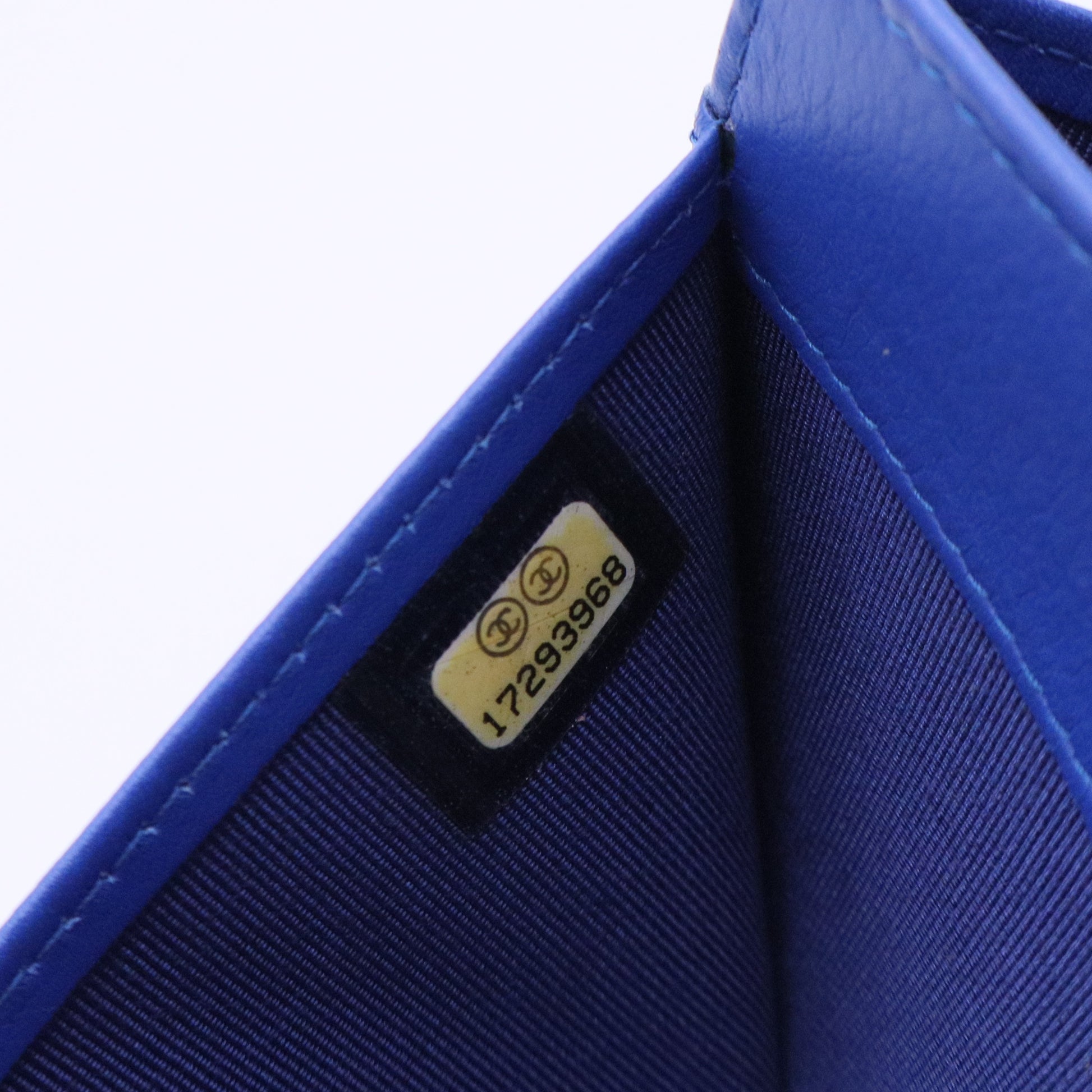 Blue Quilted Patent Leather Brilliant Long Wallet