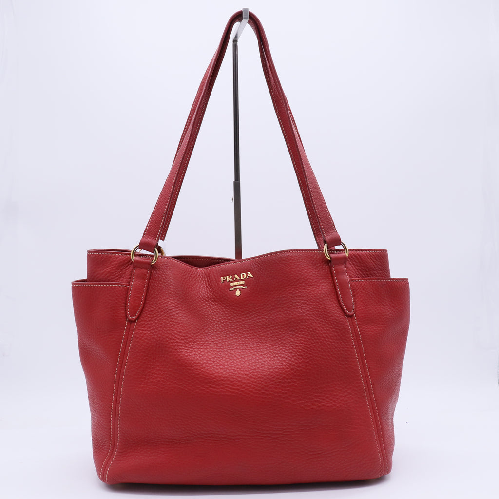 Pink Vitello Daino Leather Side Pocket Tote B21868