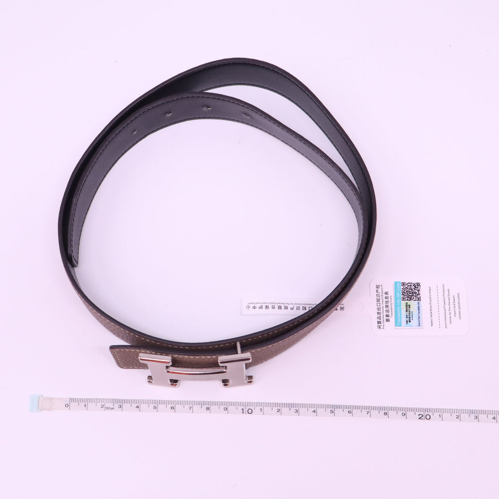 Hermes Togo Black Box Reversible H Belt W21006