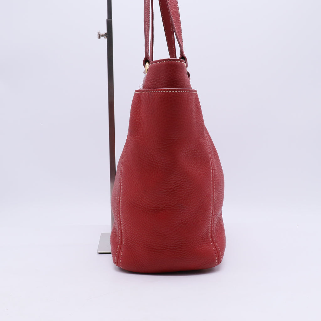 Pink Vitello Daino Leather Side Pocket Tote B21868