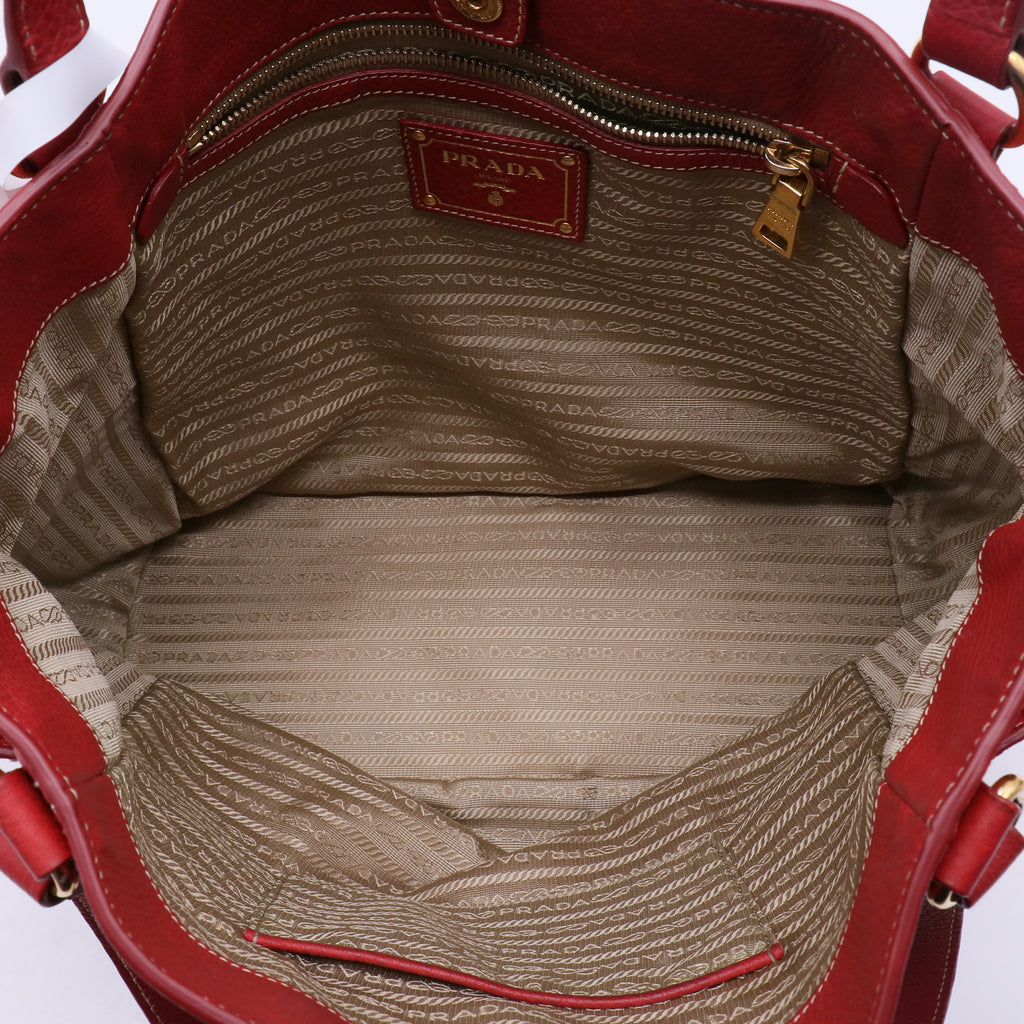 Pink Vitello Daino Leather Side Pocket Tote B21868