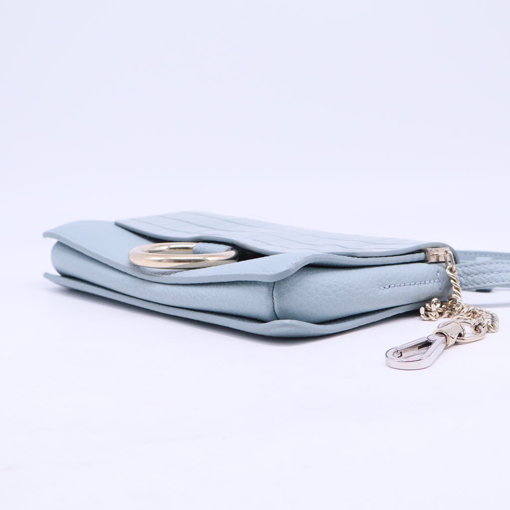 Faye Shoulder Bag Crocodile Embossed Leather Small B20822
