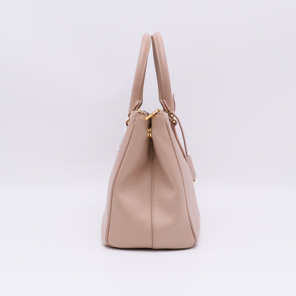 Prada Medium Galleria Double Zip Tote in Saffiano Lux Leather B23054