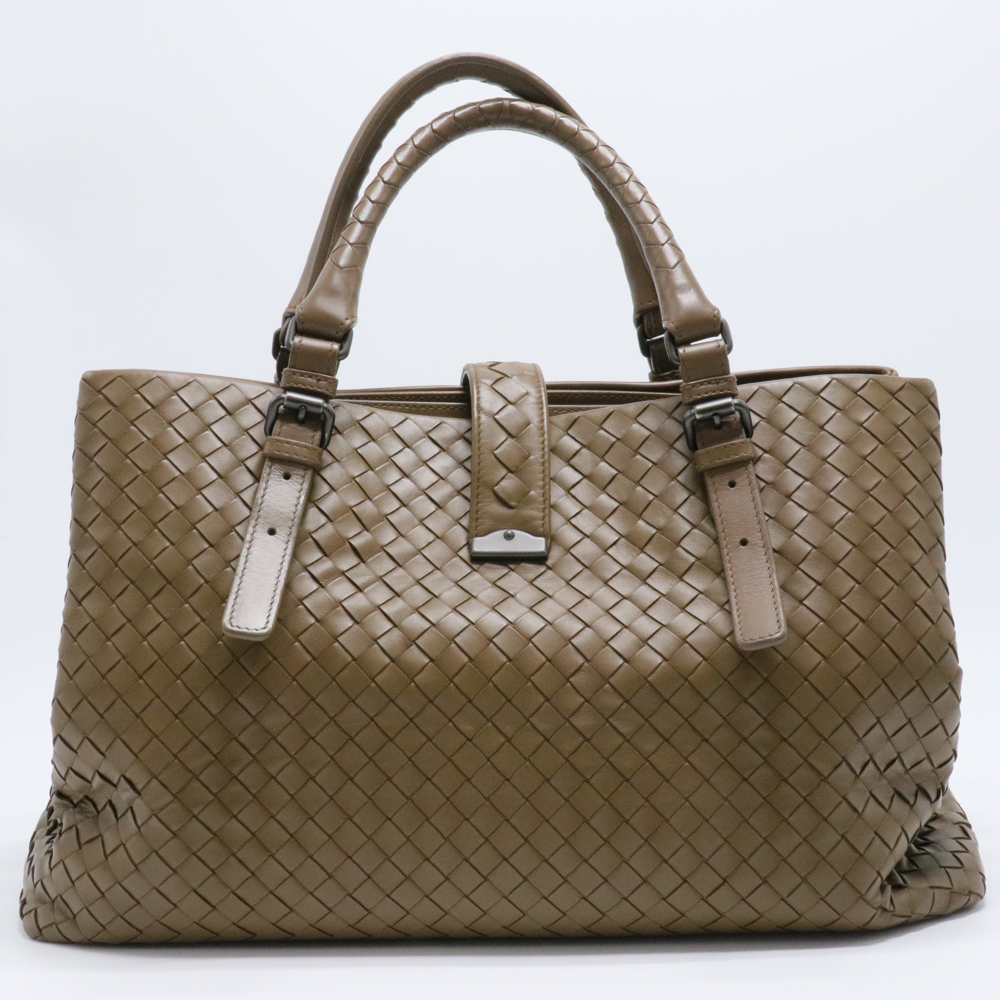 Bottega Veneta Brown Intrecciato Leather Medium Roma Tote