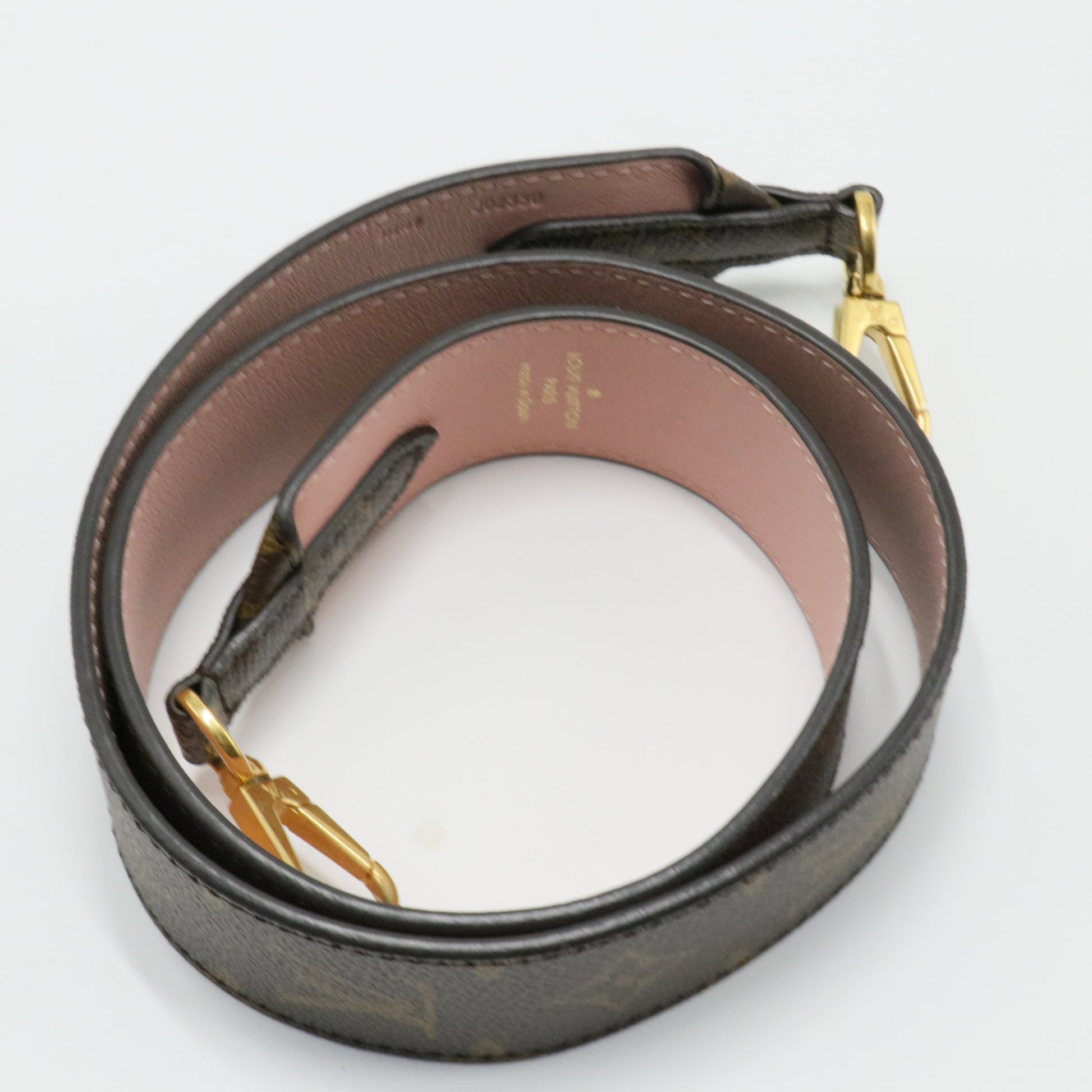 Adjustable Strap Monogram Canvas & Leather Rose Poudre