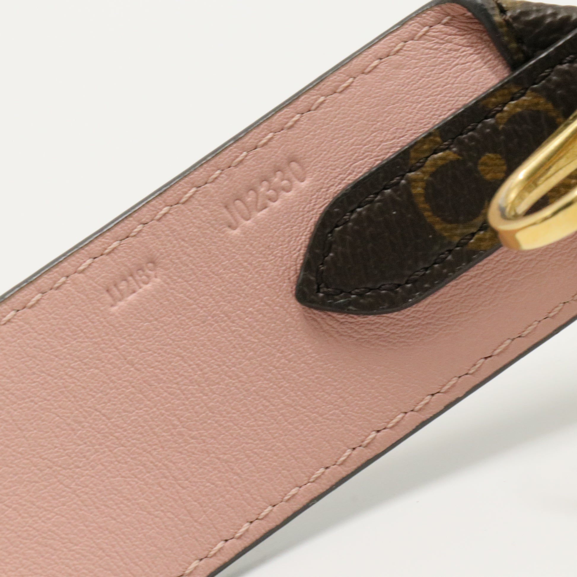 Adjustable Strap Monogram Canvas & Leather Rose Poudre
