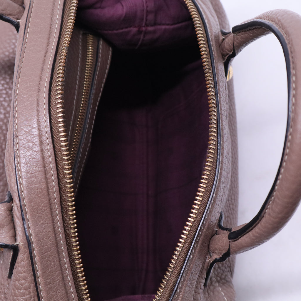 Ostrich-Trimmed May 36 Bag