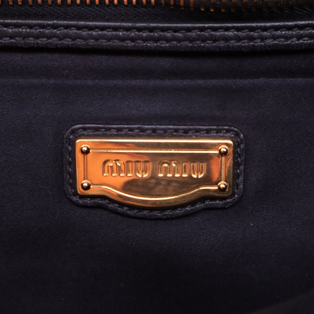 Black Matelasse Leather Coffer Hobo
