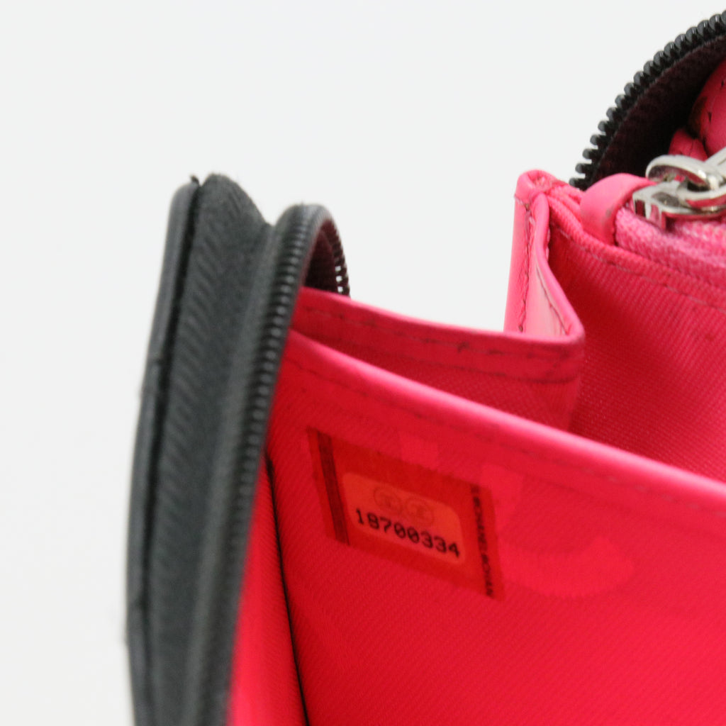 Calfskin Quilted Cambon Large Gusset Zip Around Wallet Black