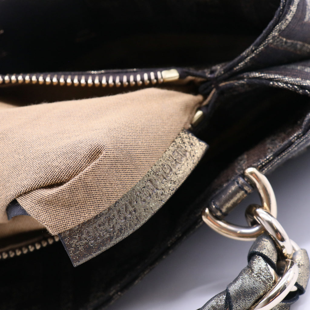 Metallic Tobacco Zucca Canvas Small Mia Tote