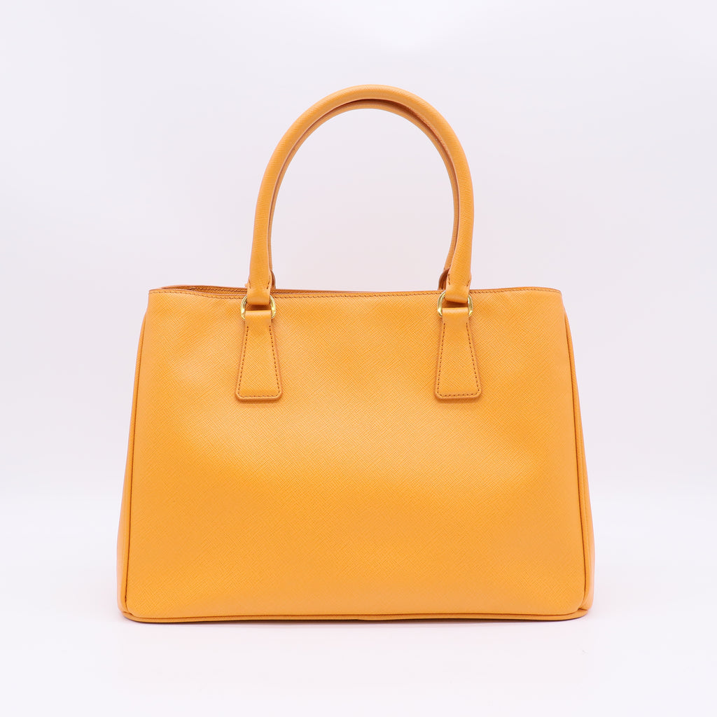 Prada Orange Saffiano Lux Leather Small Galleria Tote B23022