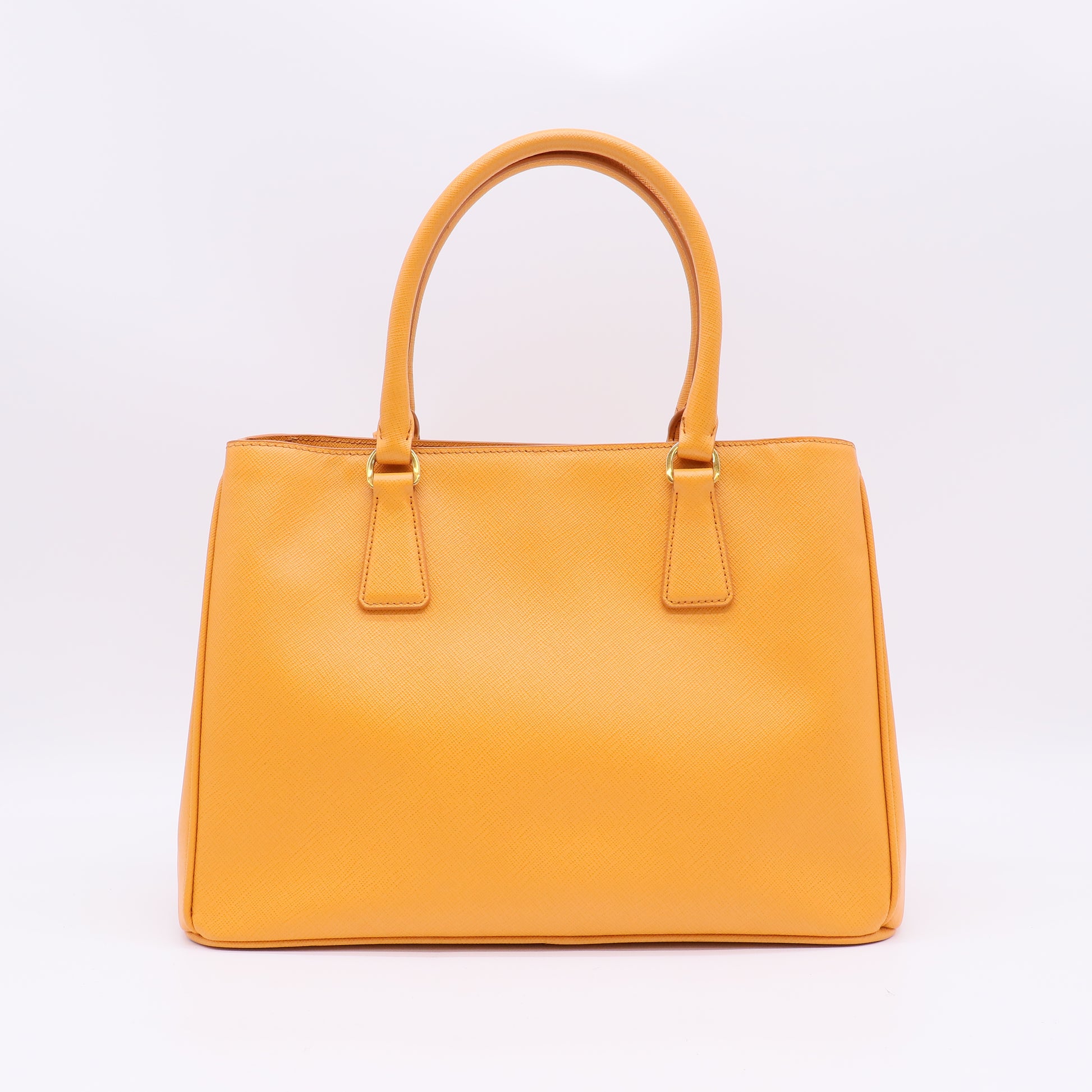 Prada Orange Saffiano Lux Leather Small Galleria Tote B23022
