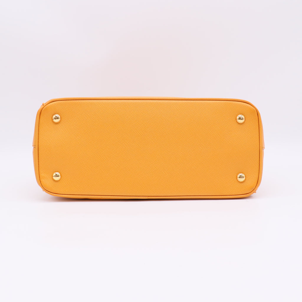 Prada Orange Saffiano Lux Leather Small Galleria Tote B23022