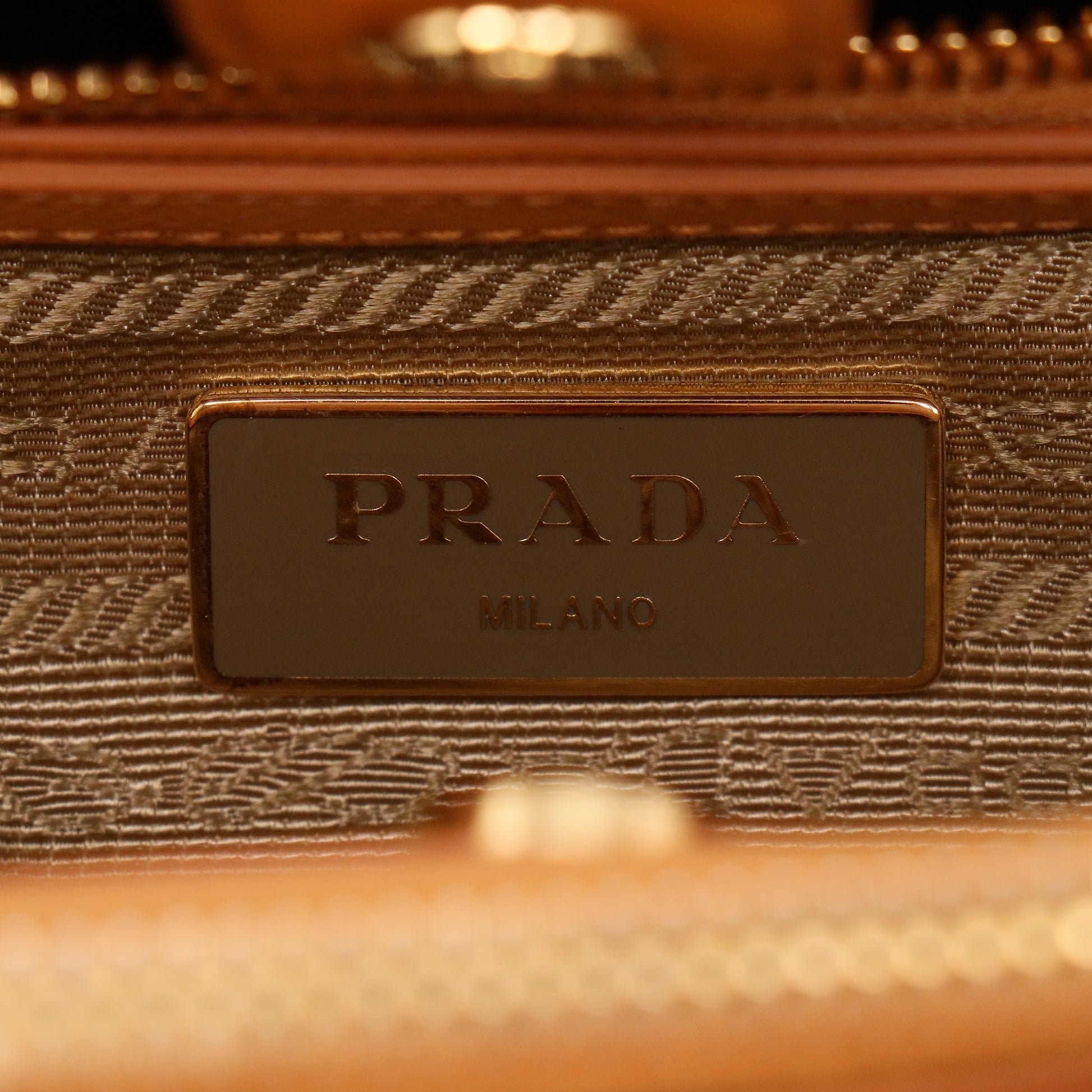 Prada Orange Saffiano Lux Leather Small Galleria Tote B23022