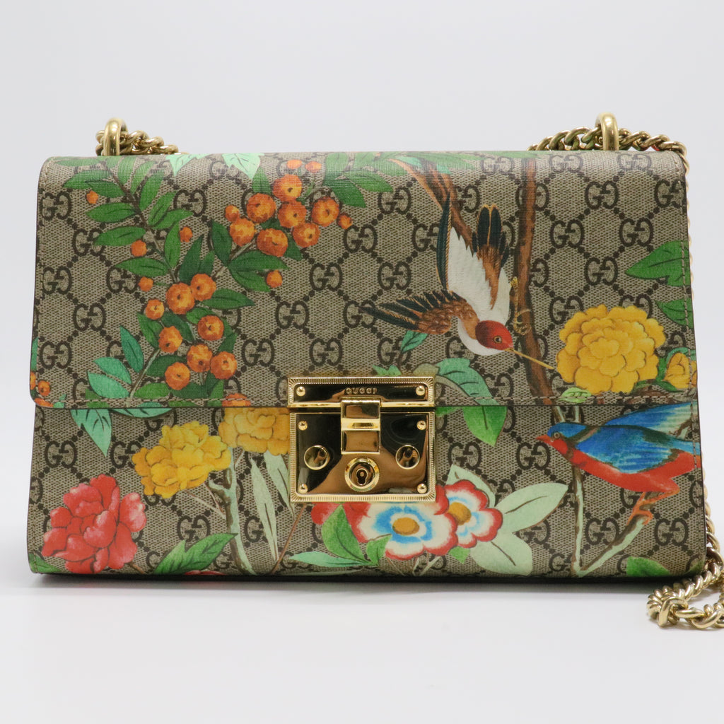 GG Supreme Monogram Tian Medium Padlock Shoulder Bag