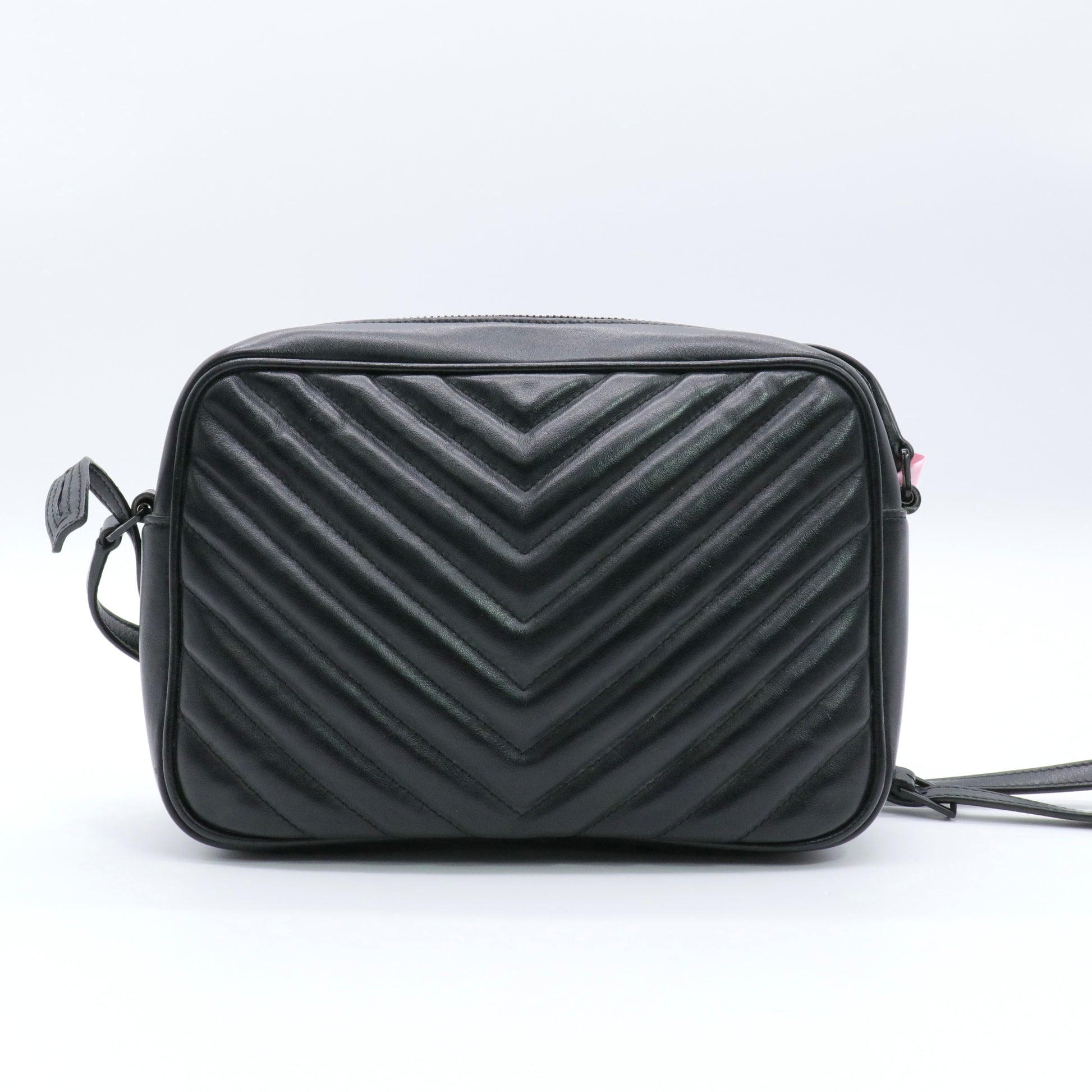 Calfskin Matelasse Monogram Monochrome Lou Camera Bag Black twins