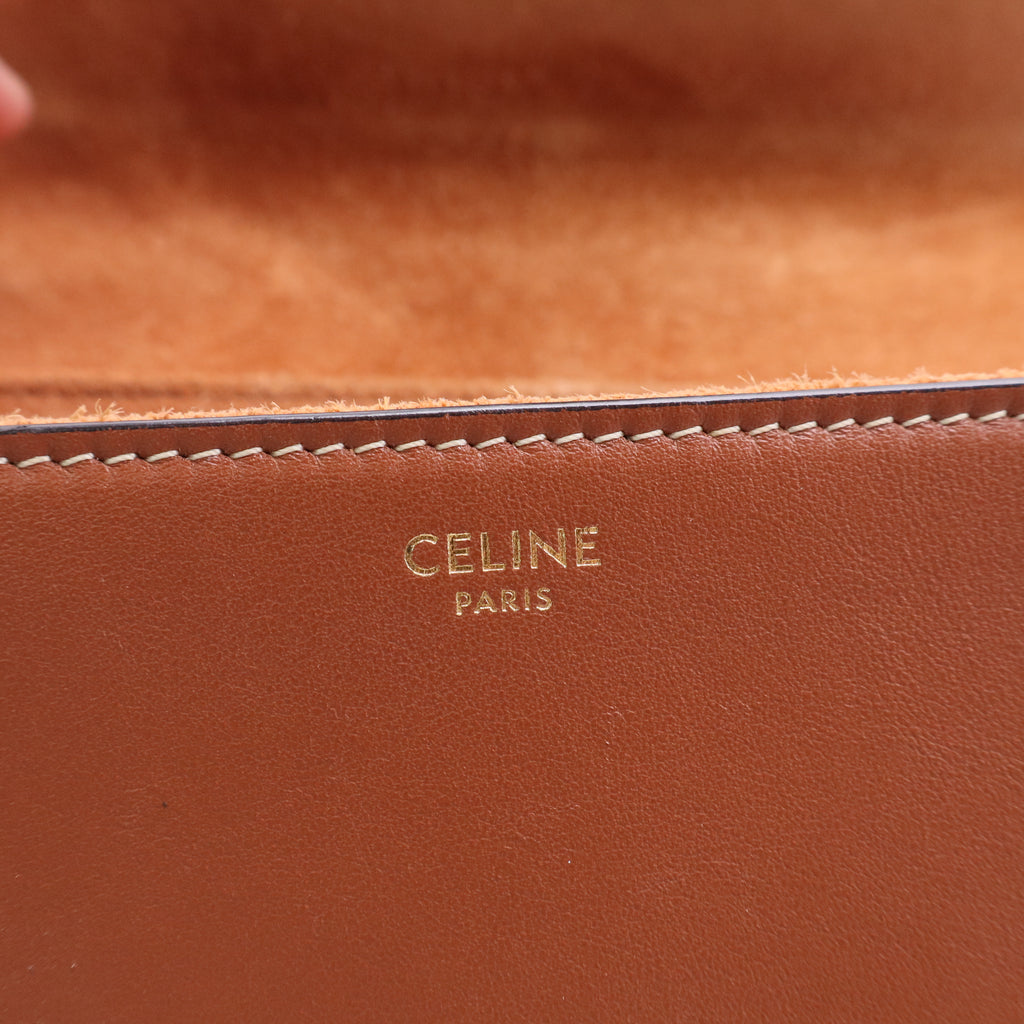 Celine Smooth Calfskin Teen Soft 16 Shoulder Bag Tan LDJ2657 twins