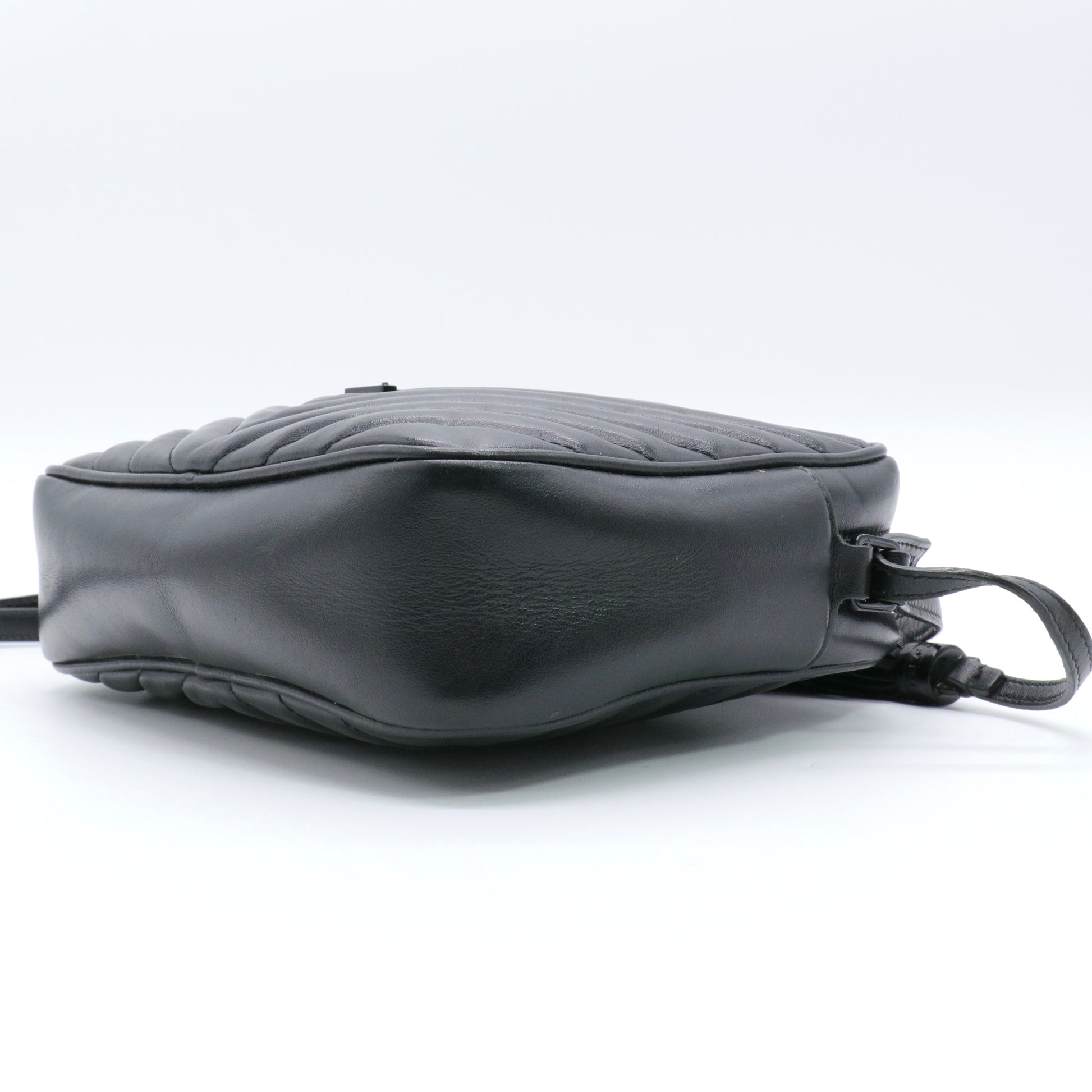 Calfskin Matelasse Monogram Monochrome Lou Camera Bag Black twins