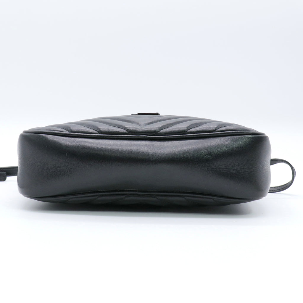 Calfskin Matelasse Monogram Monochrome Lou Camera Bag Black twins