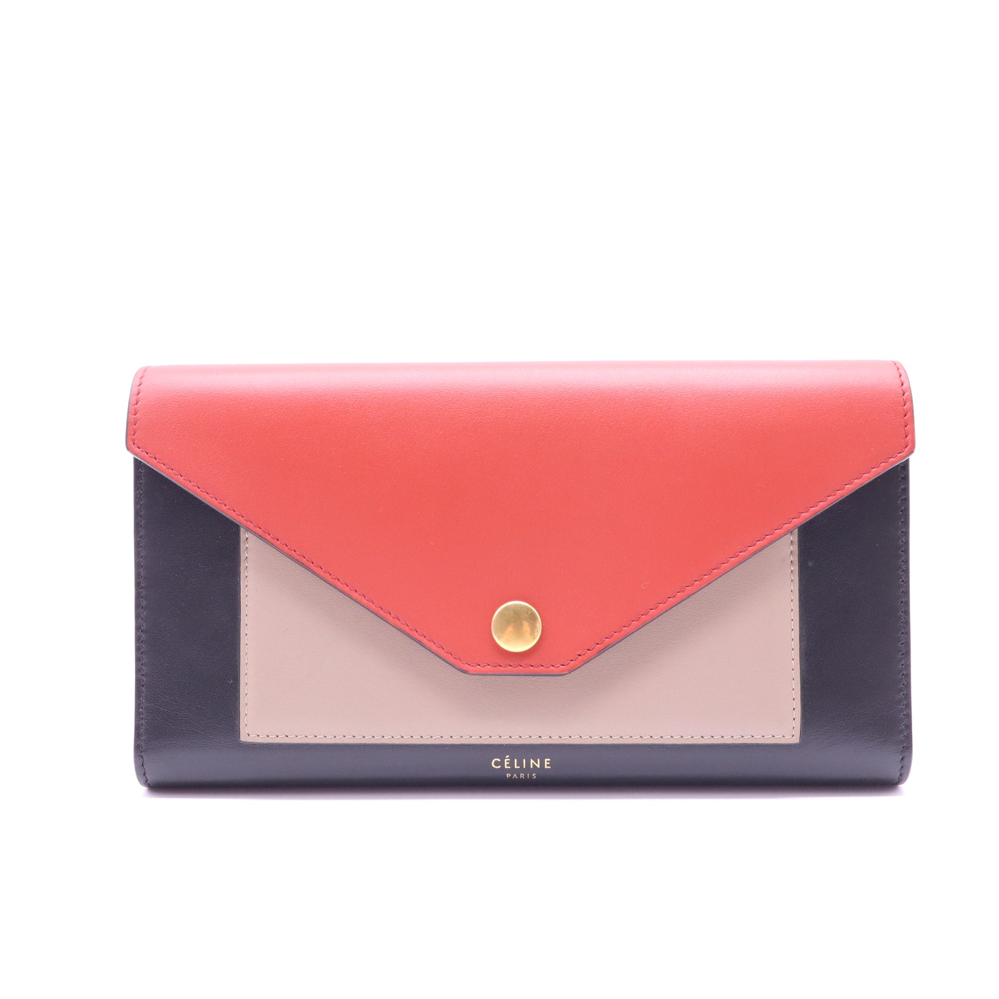 Celine Leather Envelope Wallet Trifold twins W21473