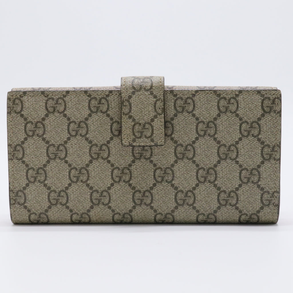 GG Supreme Monogram Continental Heart Wallet