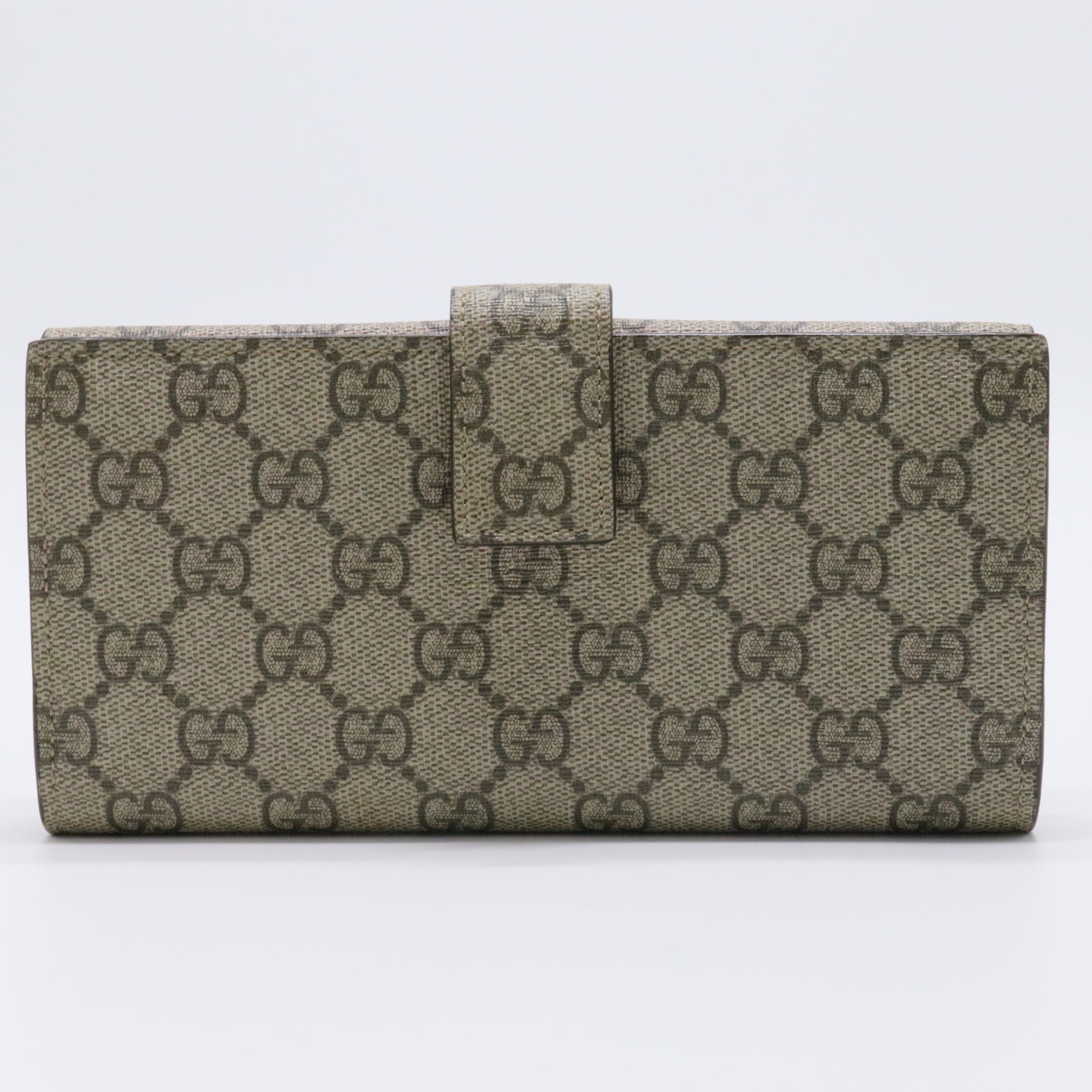 GG Supreme Monogram Continental Heart Wallet