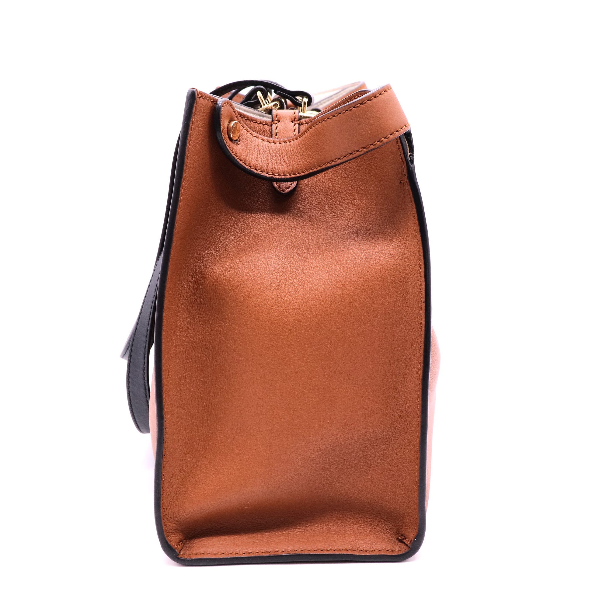 Brown Fendi Small Leather Peekaboo X Tote Satche