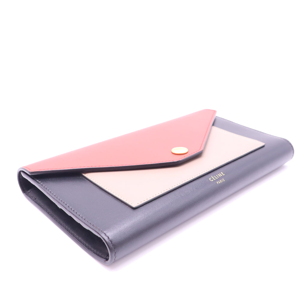 Celine Leather Envelope Wallet Trifold twins W21473