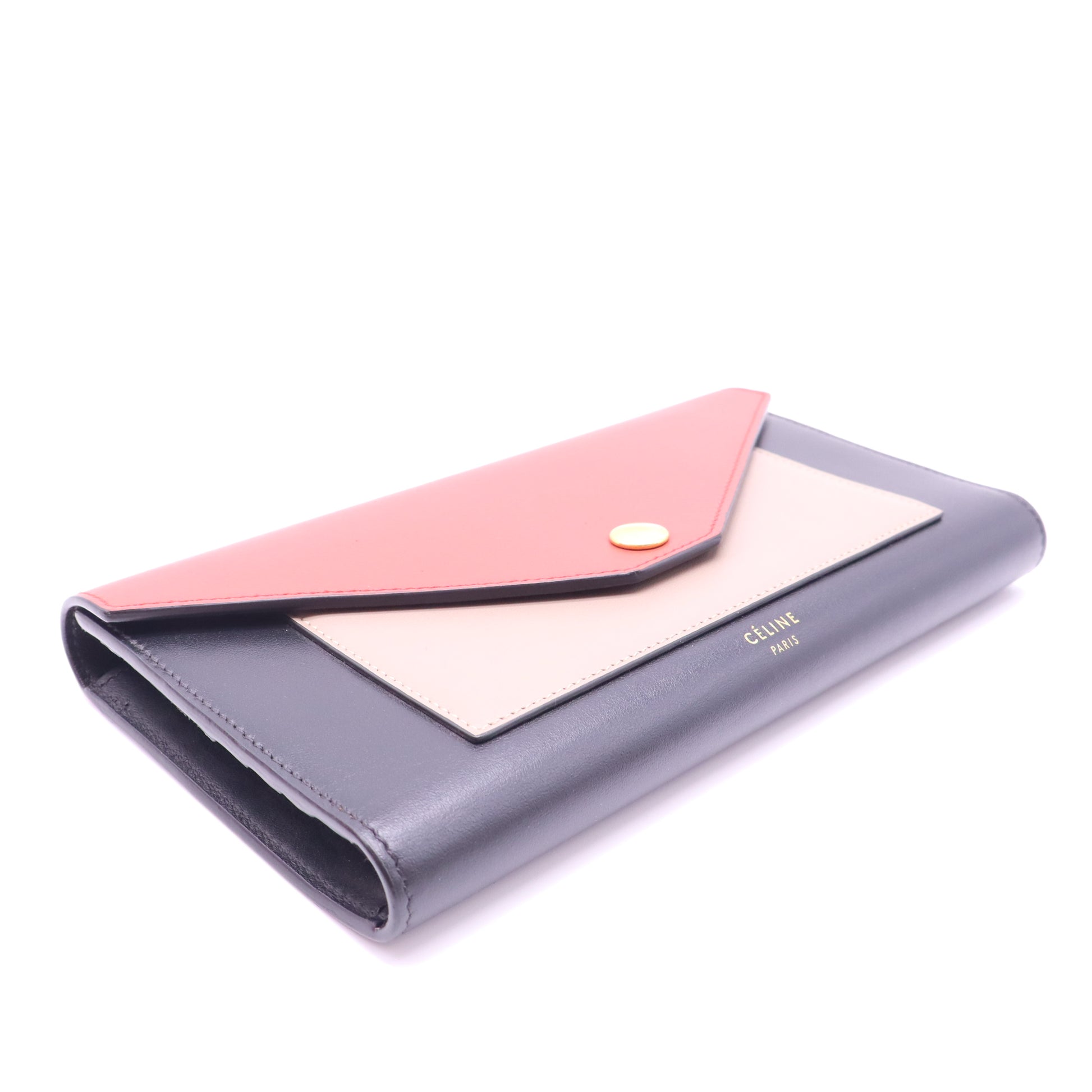 Celine Leather Envelope Wallet Trifold twins W21473