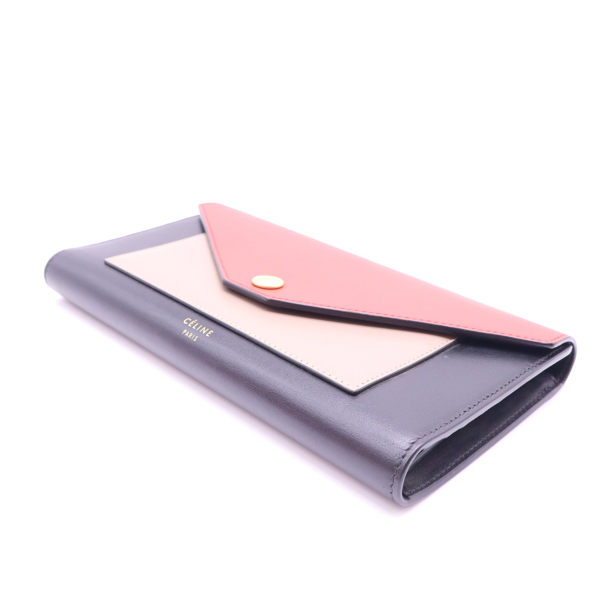 Celine Leather Envelope Wallet Trifold twins W21473