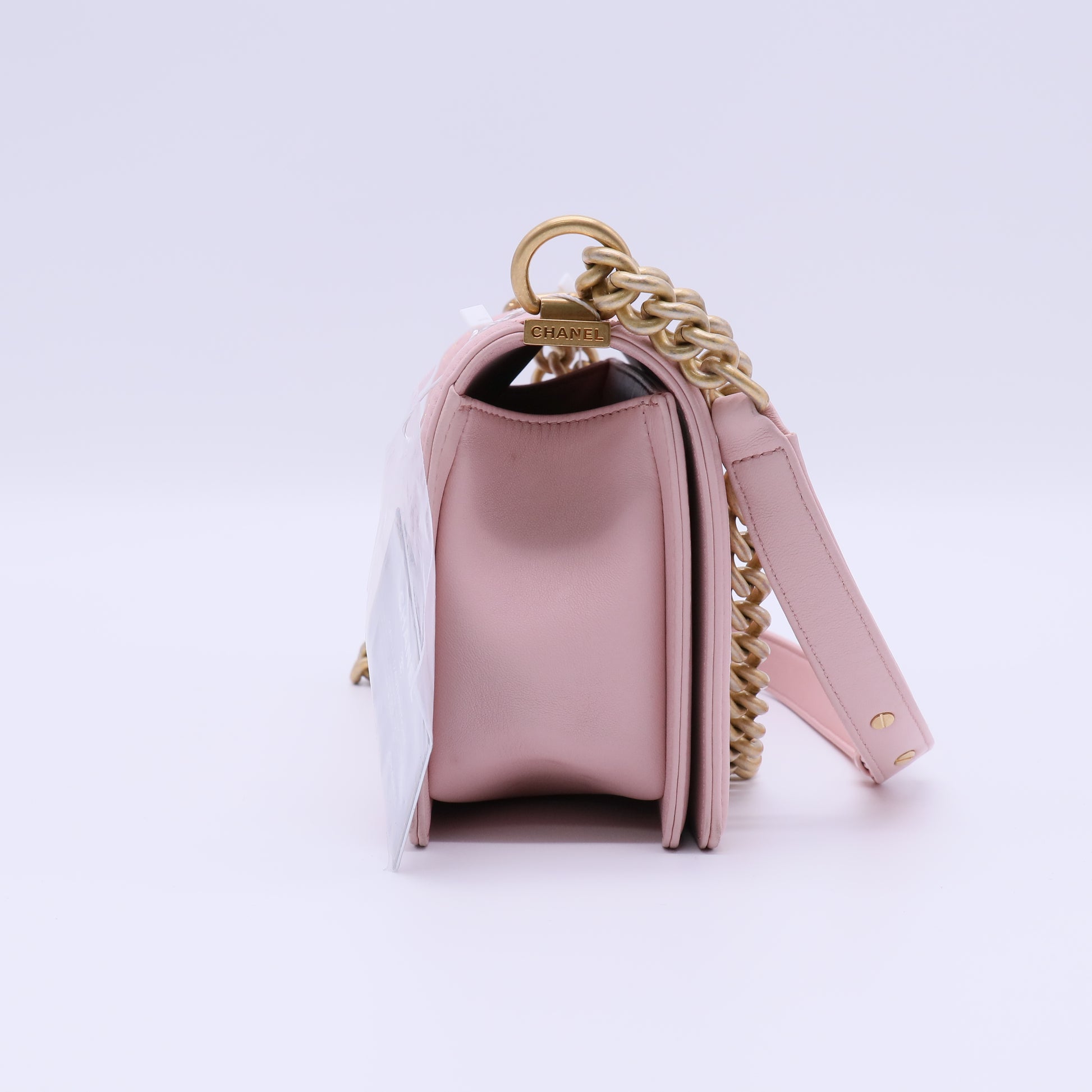 Chanel Lambskin Quilted Chain Around Boy Flap Pink Twins LDJ4020
