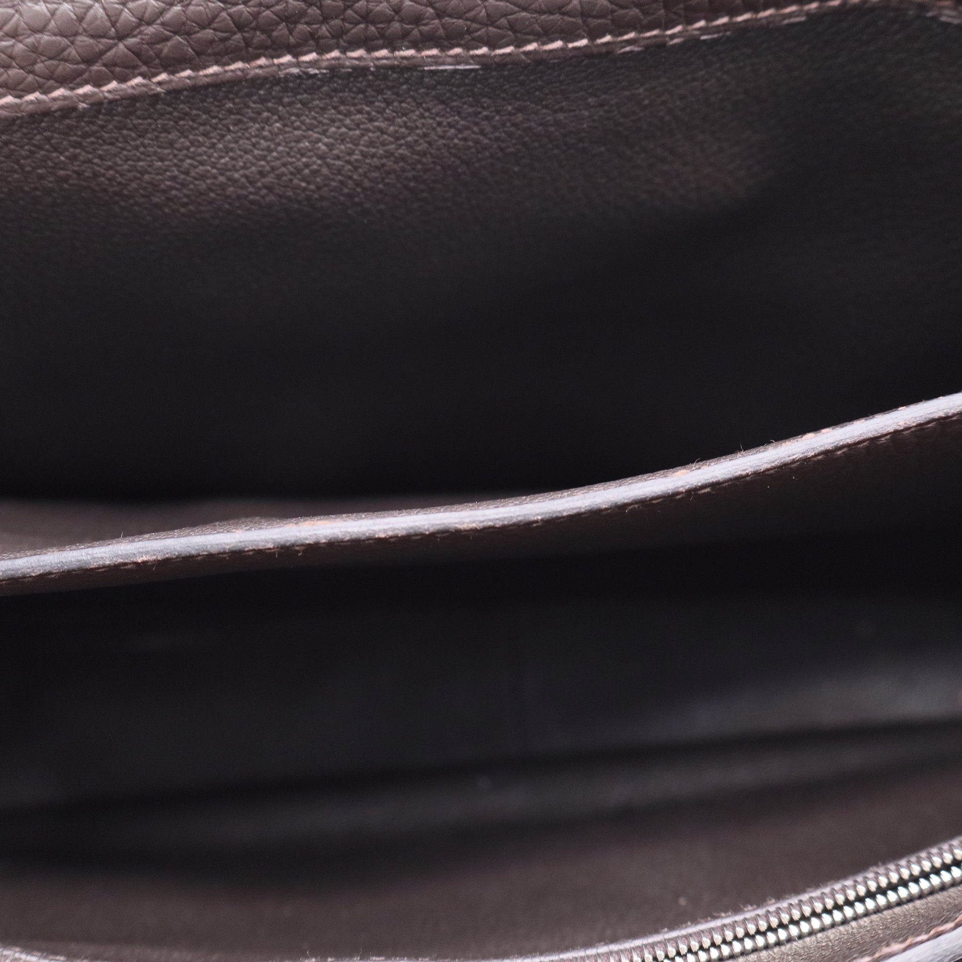 Hermes 35cm Taupe Grey Clemence Leather Palladium Plated Steve Messenger Bag  LDJ2662 twins