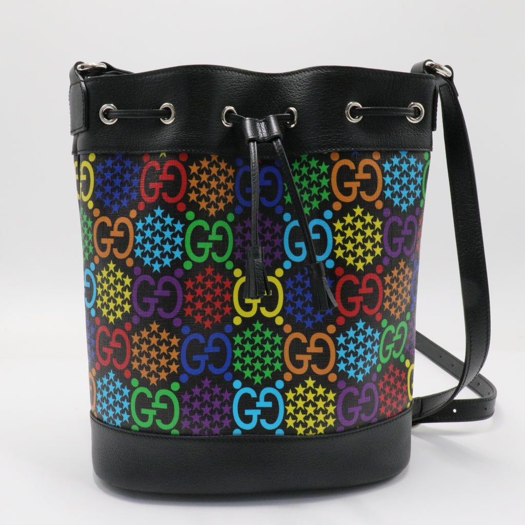 Bucket Bag Psychedelic Print GG Coated Canvas Medium