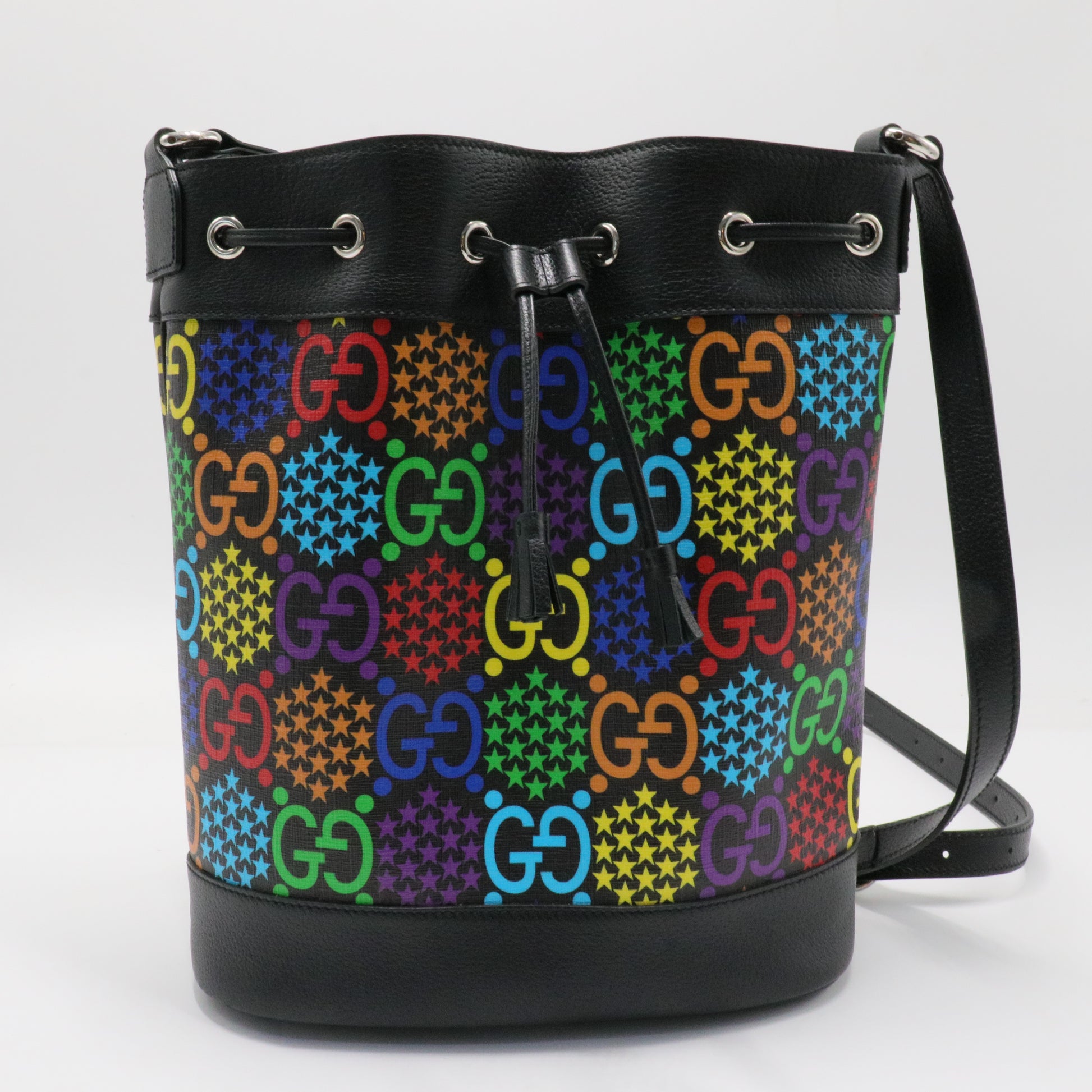 Bucket Bag Psychedelic Print GG Coated Canvas Medium