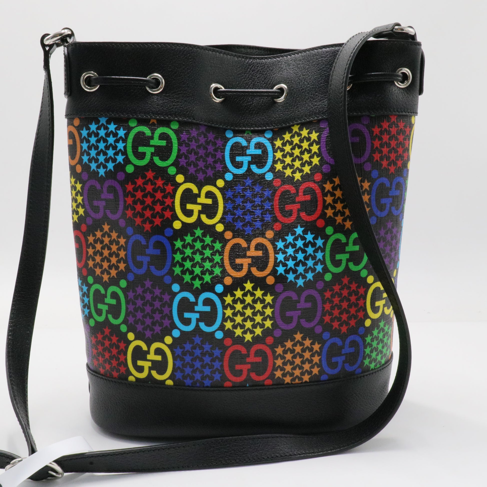 Bucket Bag Psychedelic Print GG Coated Canvas Medium