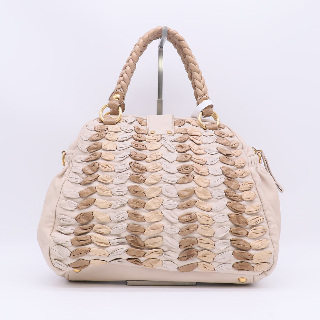 Miu Miu Beige Leather Dome Bag Twins B23798