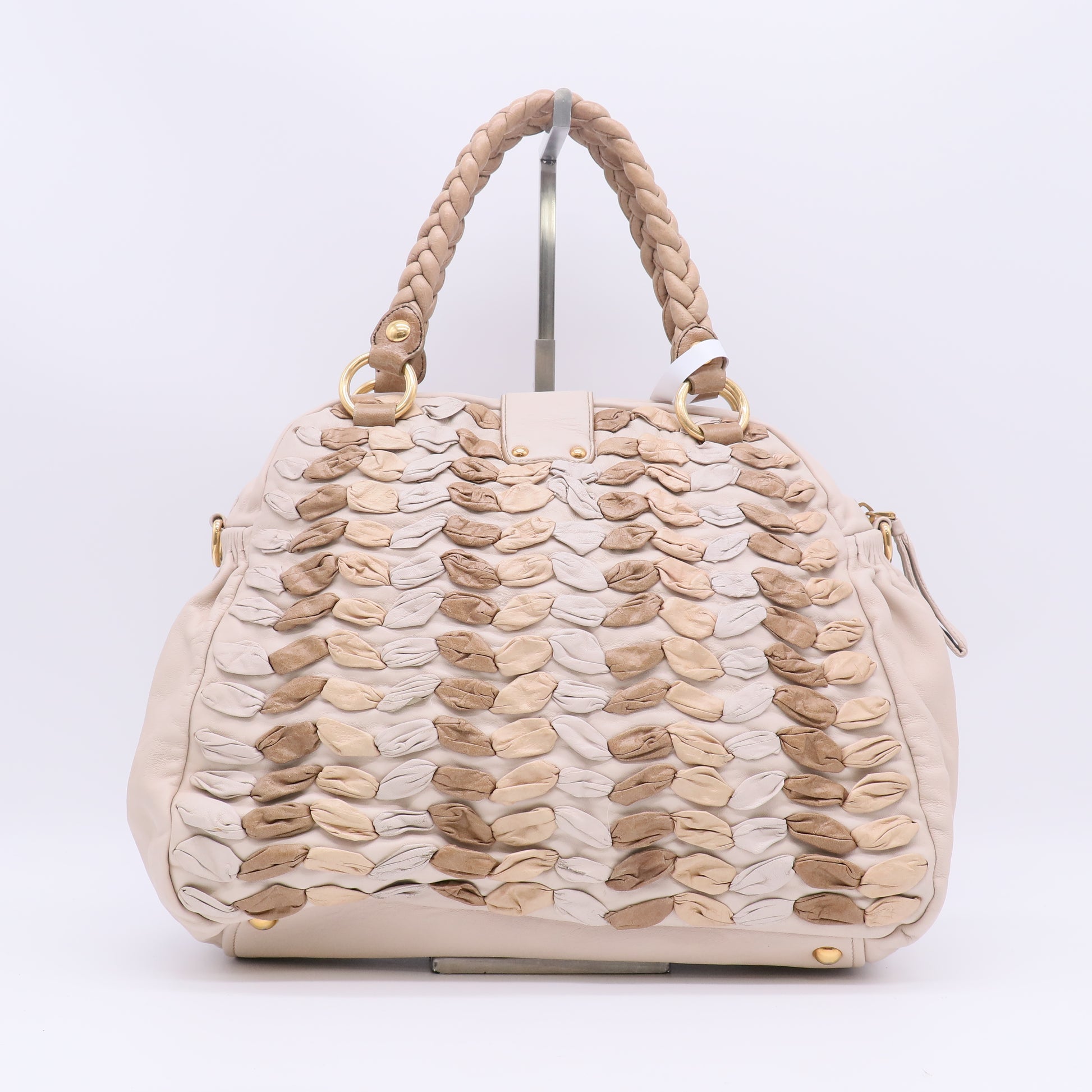 Miu Miu Beige Leather Dome Bag Twins B23798