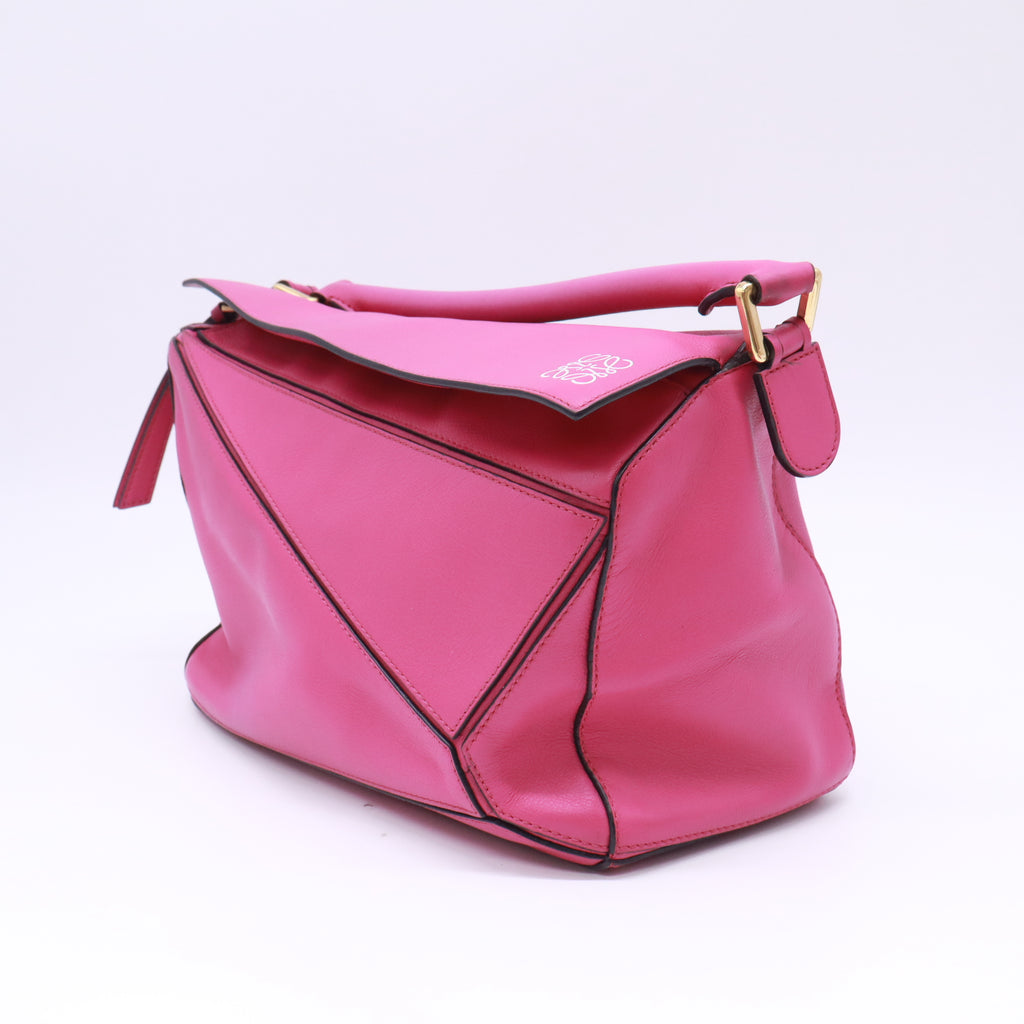 Loewe Calfskin Medium Puzzle Bag FuchsiA TWINS B23652
