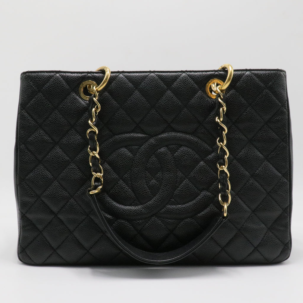 Grand Shopping Tote Quilted Caviar