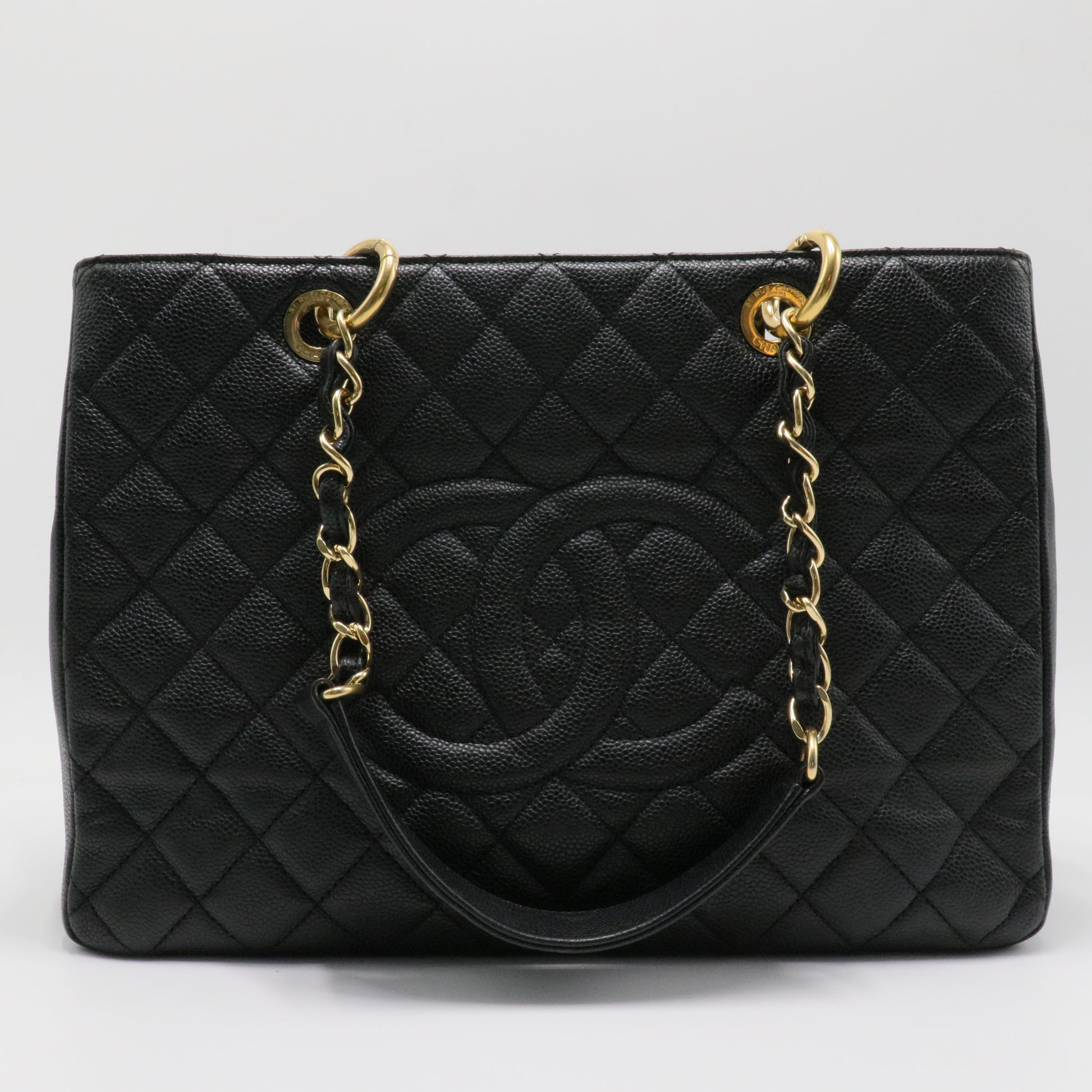 Grand Shopping Tote Quilted Caviar
